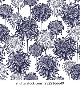 Traditional Japanese skyrocket is also a textile pattern,