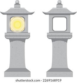 Traditional Japanese Stone Lantern illustration