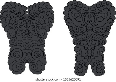 Traditional Japanese tattoo background pattern for printing design.Chinese tattoo.Korean background for tattoo style.
