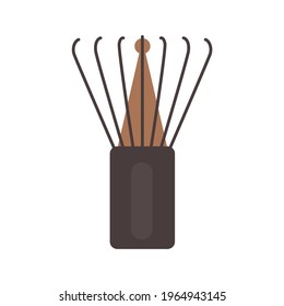 Thé japonais traditionnel au whisky. Des outils de thé matcha japonais. Caricature à plat image vectorielle