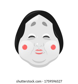 Traditional japanese theater masks, vector illustration