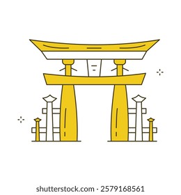 Traditional Japanese Tori Gate Vector ICon Design