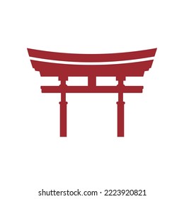 Traditional Japanese Torii gate vector logo symbol