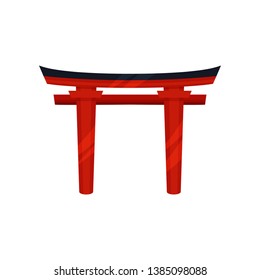 Traditional Japanese Torii gates. Vector illustration on white background.