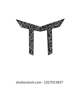 Traditional Japanese Torii gates. Vector illustration on white background.