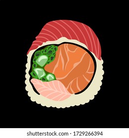 traditional japanese tuna shushi vector design