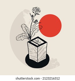 Traditional Japanese vector illustration. Traditional of Japan. Asian concept. Vintage art. Design for posters, book covers, brochures, flyers.