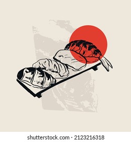 Traditional Japanese vector illustration. Traditional of Japan. Asian concept. Vintage art. Design for posters, book covers, brochures, flyers.