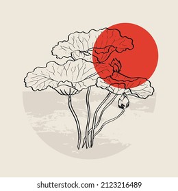 Traditional Japanese vector illustration. Traditional of Japan. Asian concept. Vintage art. Design for posters, book covers, brochures, flyers.