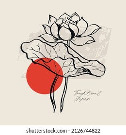 Traditional Japanese vector illustration. Traditional of Japan. Asian concept. Vintage art. Design for posters, book covers, brochures, flyers.