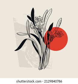 Traditional Japanese vector illustration. Traditional of Japan. Asian concept. Vintage art. Design for posters, book covers, brochures, flyers.
