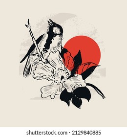 Traditional Japanese vector illustration. Traditional of Japan. Asian concept. Vintage art. Design for posters, book covers, brochures, flyers.