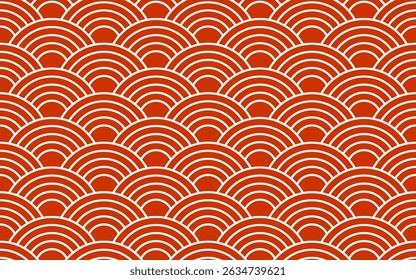 Traditional Japanese wave pattern seamless vector, oriental background texture