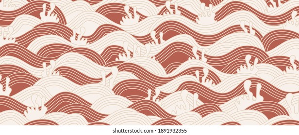 Vector tradicional japonés de patrones de onda. 
