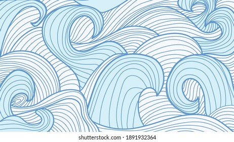 Traditional Japanese wave pattern vector. 