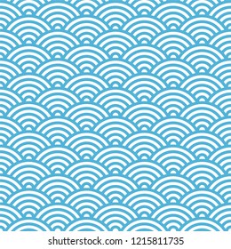 Traditional Japanese wave seamless pattern. Vector