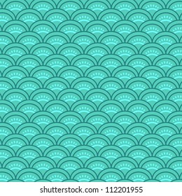 Traditional japanese waves seamless pattern, vector
