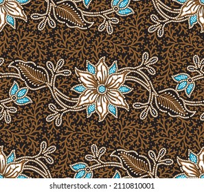 Traditional Javanese Batik, Floral Pattern Version 02.
Batik Jawa Tradisional, Motif Kembang Versi 02.