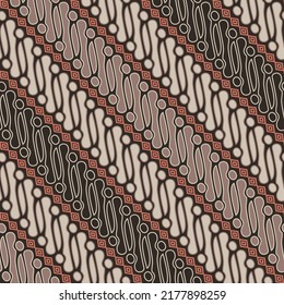Traditional Javanese Batik, strong and bold seamless batik parang pattern.