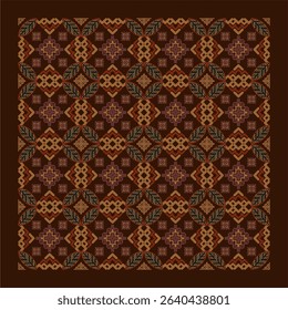 Traditional Javanese ethnic batik patterns combine beautiful and elegant colors.vector