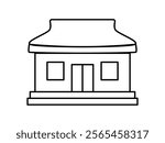 traditional Javanese house icon, simple flat style, illustration, logo sign symbol pictogram template, for ui or ux isolated on white for mobile app, editable