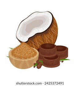 Traditional Javanese sugar vector illustration logo