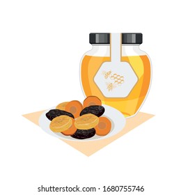 Traditional Jewish dish-Tzimmes, is often part of the Rosh Hashanah meal, when it is traditional to eat sweet and honey-flavored dishes. Without background, isolated