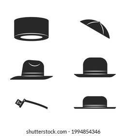 Traditional Jewish hats of various types shtreimel, kippah, tefillin, fedora, homburg, headdresses set vector black and white minimal style