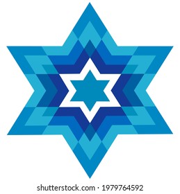 Traditional  Jewish star Magendavid - Star of David. Vector illustration. 