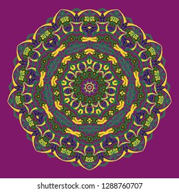 Traditional kalamkari ornamental floral paisley design. Ornament background. You can use this pattern in the design of carpet, shawl, pillow, cushion, vector illustration collection