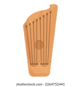 Traditional kantele icon cartoon vector. Music gusli. String folk