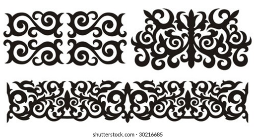 Traditional Kazakh pattern. A design element.