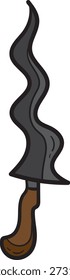 traditional keris dagger hand drawn doodle illustration