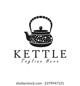 traditional kettle illustration logo design