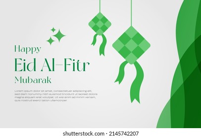 Traditional ketupat composition with flat design. Eps10 vector
