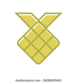 Traditional ketupat composition with flat design