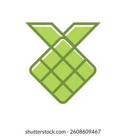 Traditional ketupat composition with flat design