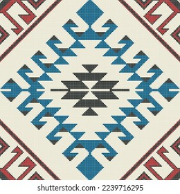 Patrón transparente del vector Kilim tradicional