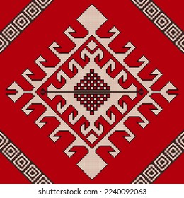 Patrón transparente del vector Kilim tradicional