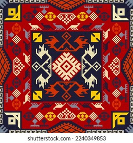 Patrón transparente del vector Kilim tradicional