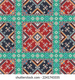 Traditional Kilim vector seamless pattern