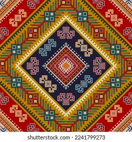 Patrón transparente del vector Kilim tradicional