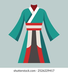 Diseño gráfico de vestir tradicional de Kimono.