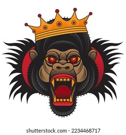 traditional king kong tattoo, vector EPS 10