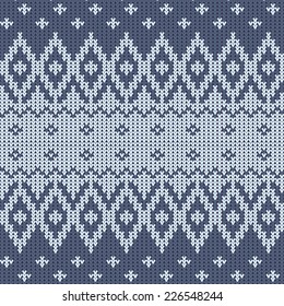 Traditional knitted background vector seamless pattern
