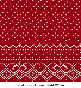 Traditional knitting pattern for Ugly Sweater, vector seamless pattern