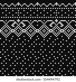 Traditional knitting pattern for Ugly Sweater, vector seamless pattern