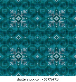Traditional knitting pattern for Ugly Sweater, vector seamless pattern with Norwegian Star