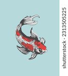 Traditional koi fish simple vector isolated editable