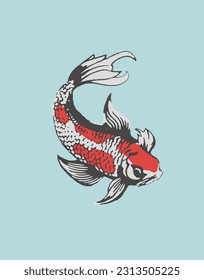 Traditional koi fish simple vector isolated editable